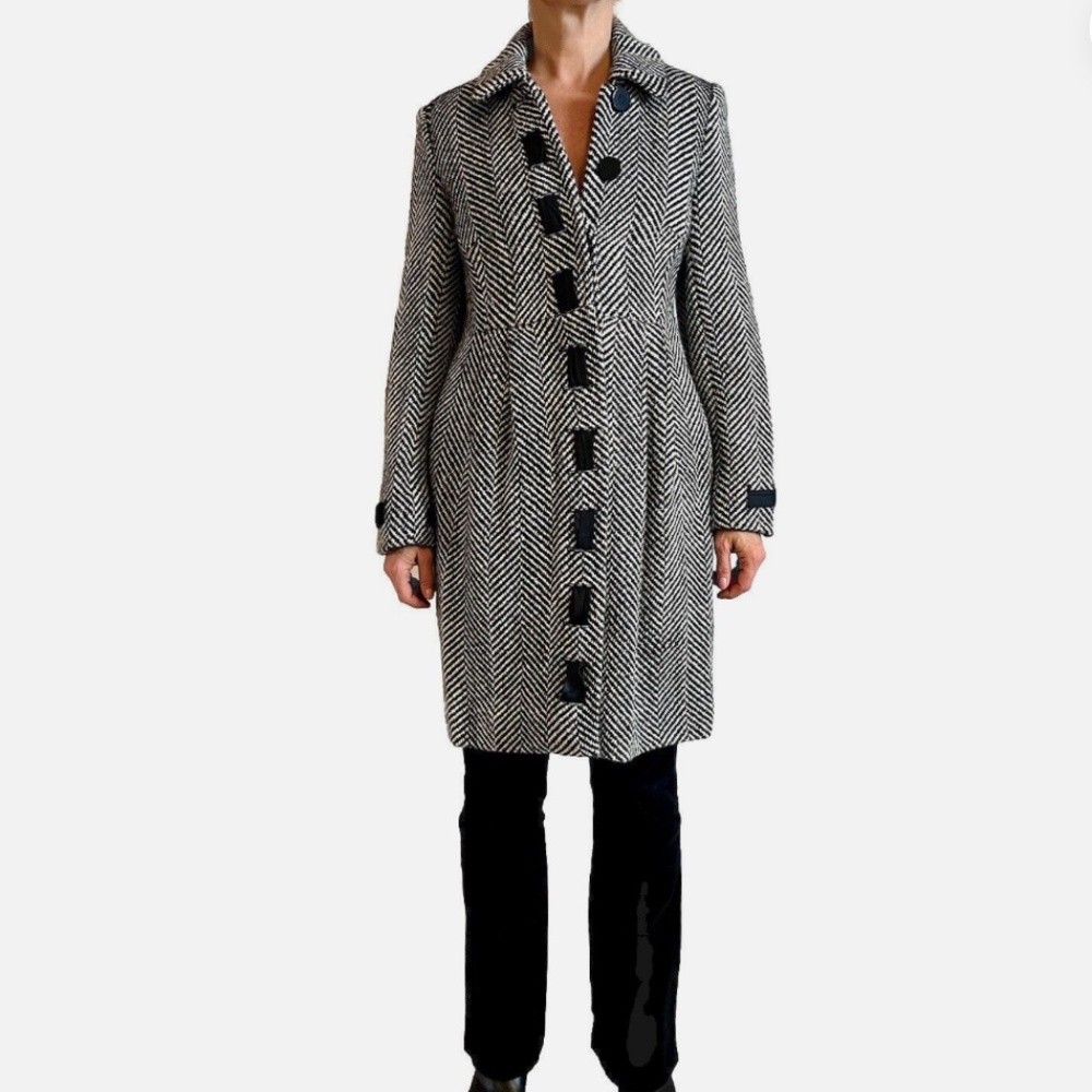 ROBERT RODRIGUES TWEED WOOL COAT, SIZE 2
